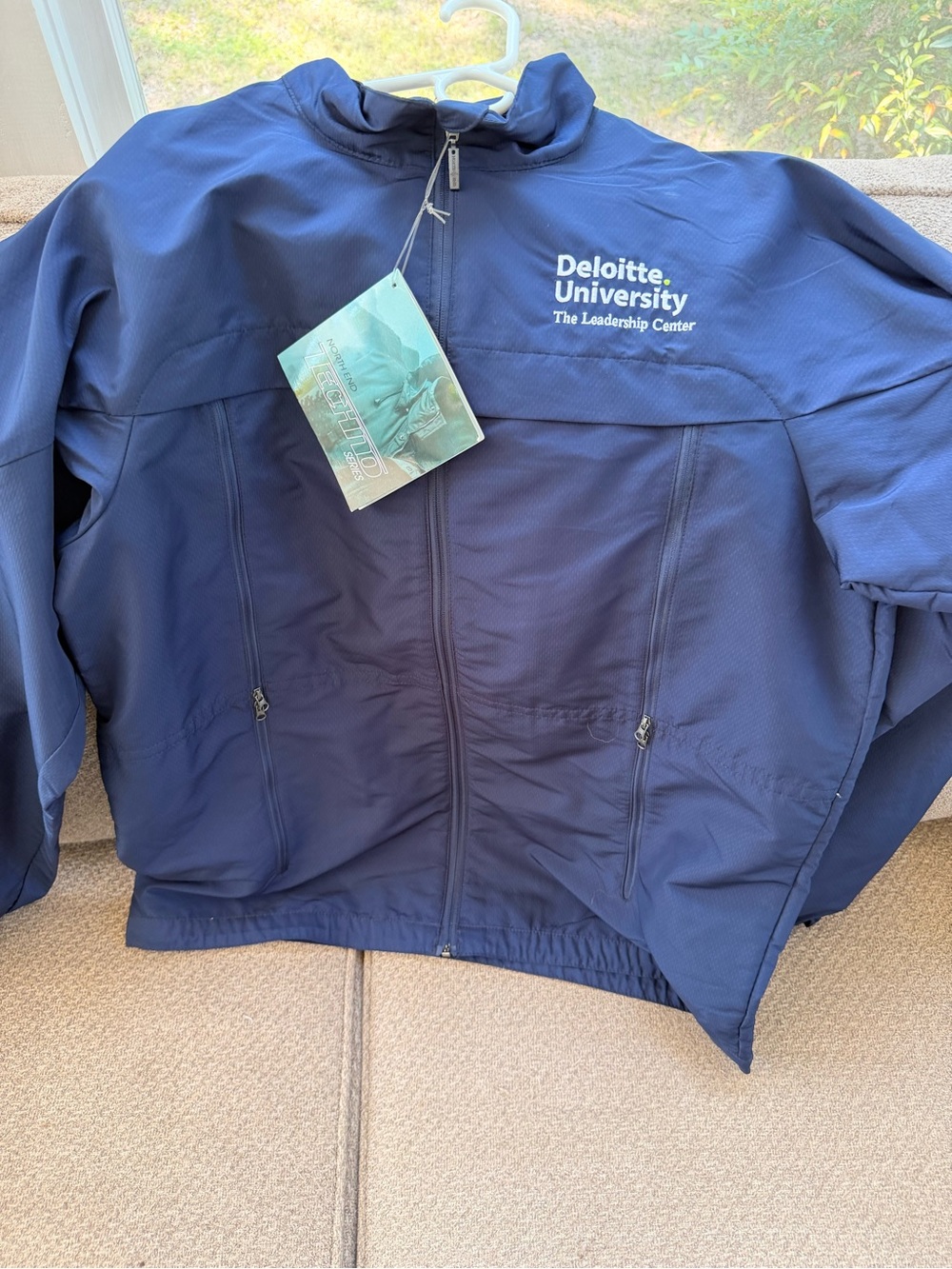 Deloitte University Navy Full-Zip Windbreaker Jacket